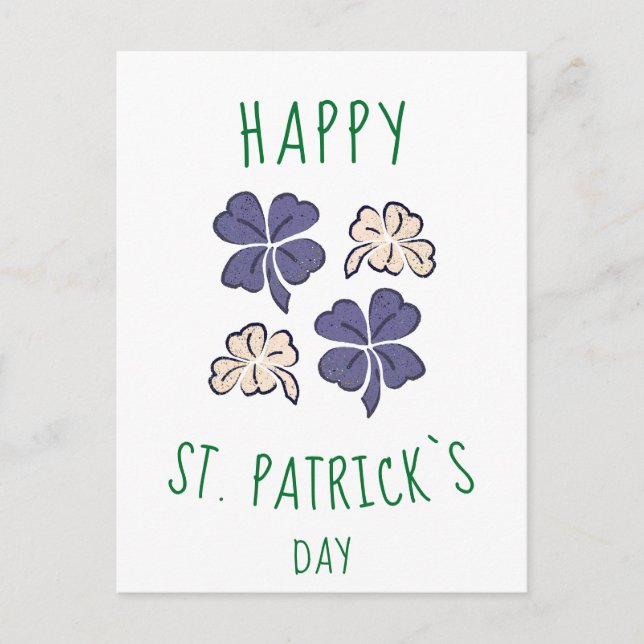 Shamrock Clover Happy St. Patrick`s day Postcard (Front)