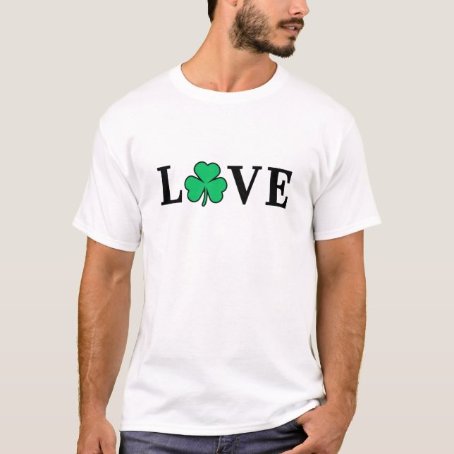 Shamrock Clover I Love Ireland I Love Irish T-Shirt (Front)