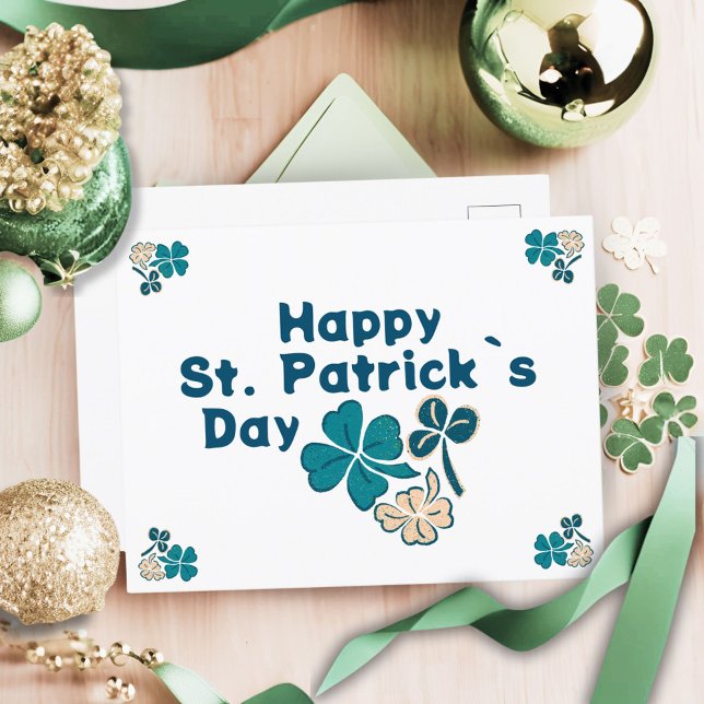 Shamrock Clover Irish Happy St. Patrick`s Day Holiday Postcard (Creator Uploaded)