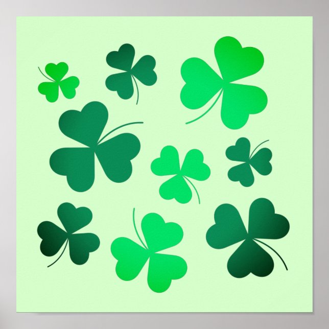 Shamrock Clover Leaf Ireland Irish St Patricks Day Poster (Front)