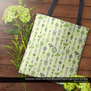Shamrock Clover Minimal Modern Pattern Yellow Tote Bag