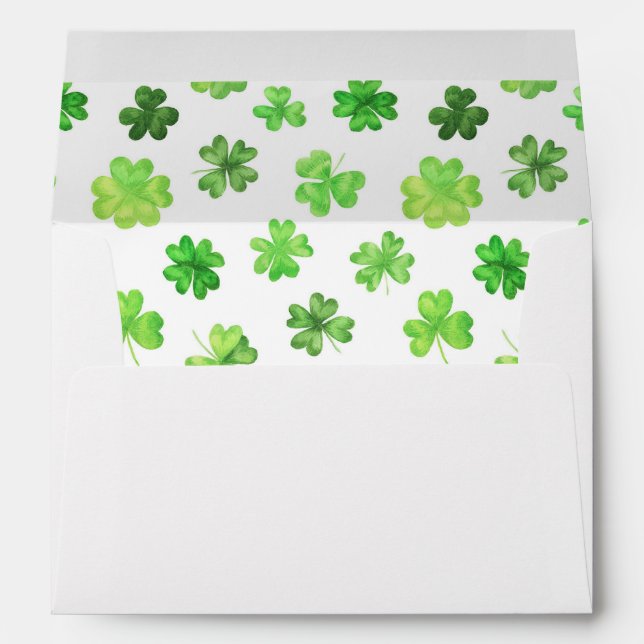 Shamrock Clover St. Patrick's Day Envelope (Back (Bottom))