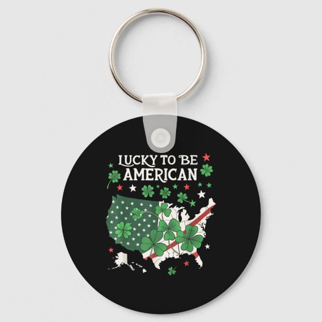 Shamrock Clover Usa St. Patrick’s Day  Key Ring (Front)