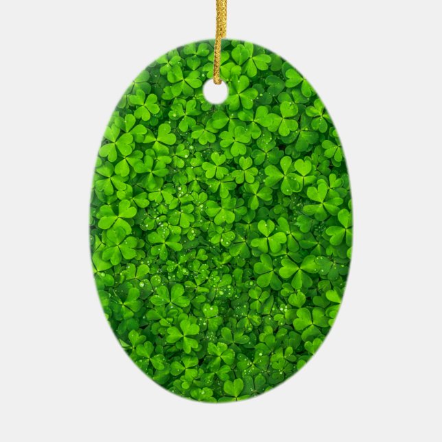 Shamrock Clovers Green Irish Symbol Ireland Ceramic Tree Decoration (Front)