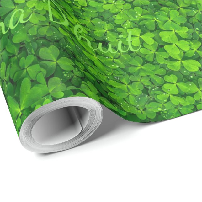 Shamrock Clovers Green Irish Symbol Ireland Wrapping Paper (Roll Corner)