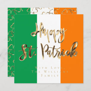 Shamrock Clovers Pattern Happy St. Patrick's Day Holiday Card