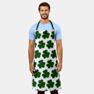 Shamrock Clovers Pattern St. Patrick Apron