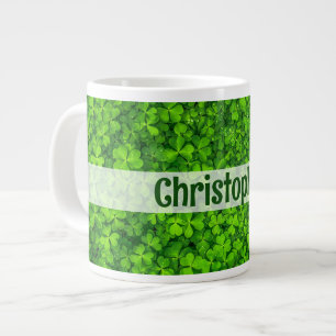 Shamrock Clovers Personalised Large Coffee Mug