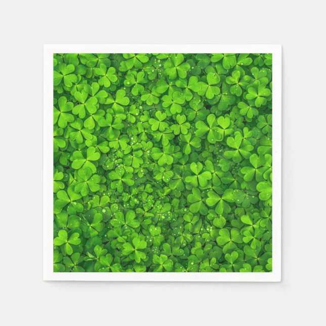 Shamrock Clovers Photography Irish Saint Patrick Napkin (Front)