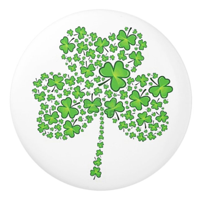 Shamrock Collage Ceramic Knob (Front)