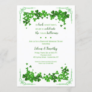 Shamrock Corners Rehearsal Dinner Invitation