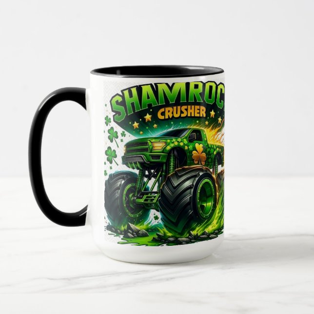 "Shamrock Crusher: Bold Design with Celtic Edge"   Mug (Left)