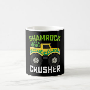 Shamrock Crusher Monster Truck St Patrick's Day Coffee Mug