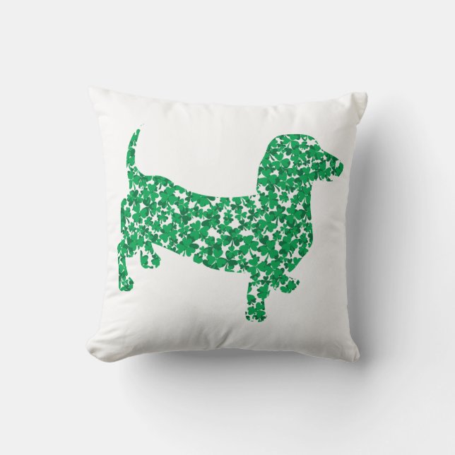 Shamrock Dachshund Cushion (Front)