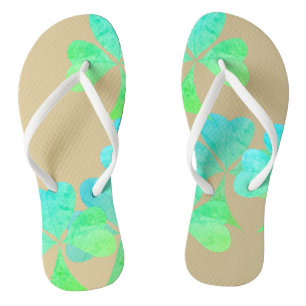 Shamrock Delight Gold Colour Flip Flops