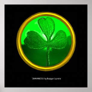 Shamrock detail from SAINT PATRICK'S CELTIC HEART Poster