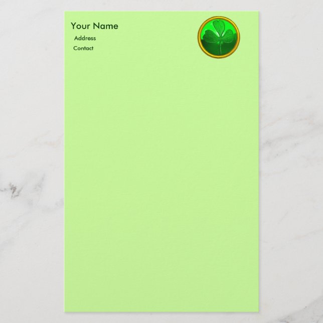 Shamrock detail from SAINT PATRICK'S CELTIC HEART Stationery (Front)