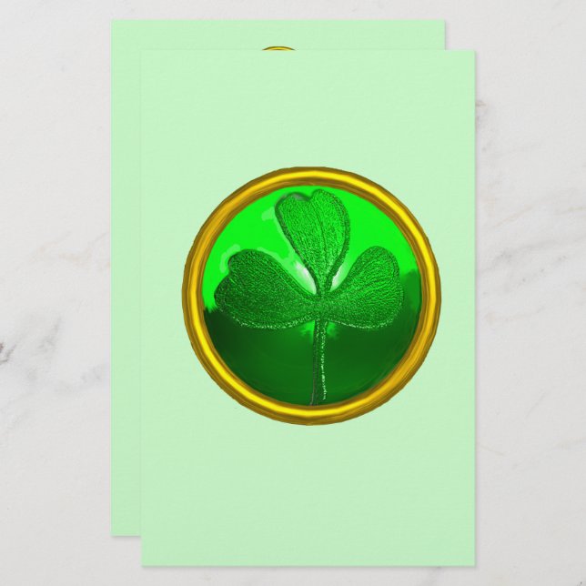 Shamrock detail from SAINT PATRICK'S CELTIC HEART  Stationery (Front/Back)