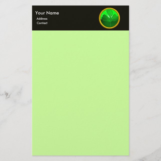 Shamrock detail from SAINT PATRICK'S CELTIC HEART Stationery (Front)