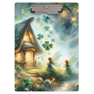 Shamrock Fairy Cottage Glow Clipboard