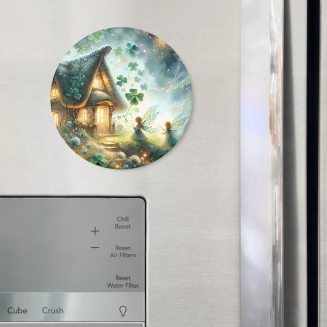 Shamrock Fairy Cottage Glow Magnet (In Situ (Fridge))
