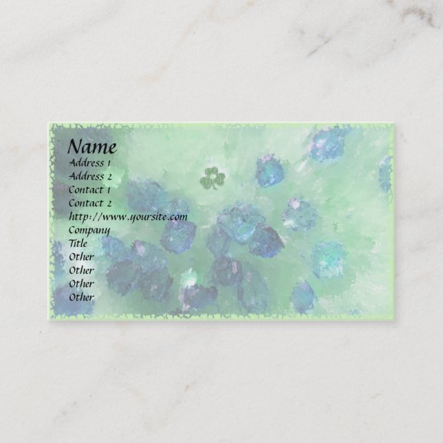 Shamrock feeling lucky! Template Business Card (Front)