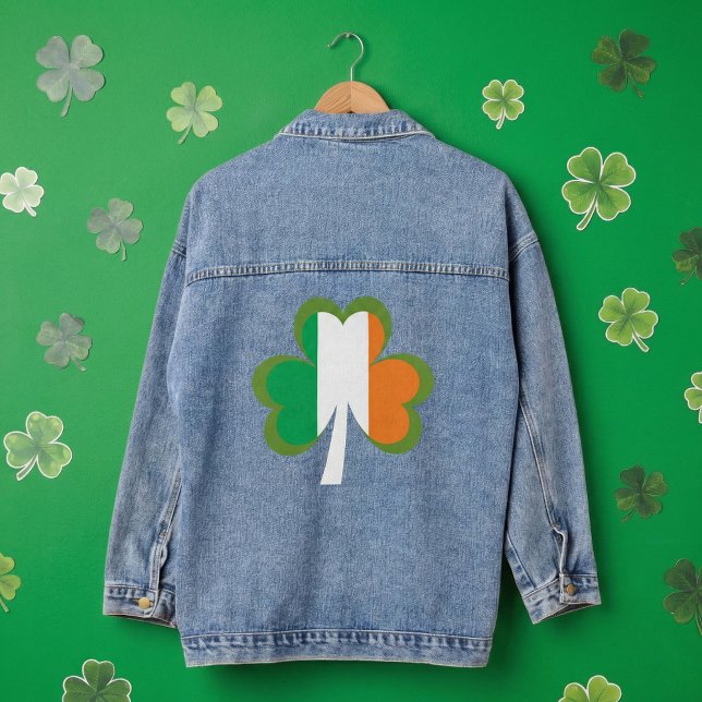 Shamrock Flag of Ireland Denim Jacket (Creator Uploaded)