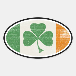 Shamrock flag oval oval sticker