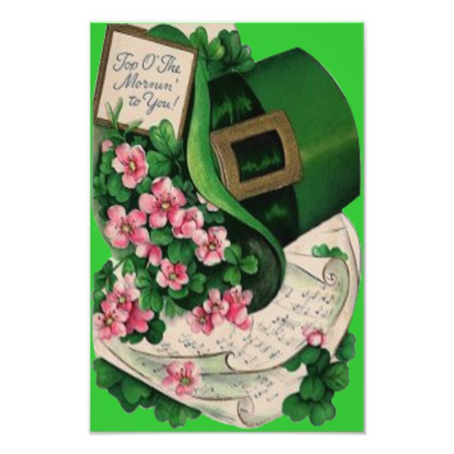 Shamrock Flower Leprechaun Hat Sheet Music Photo Print (Front)
