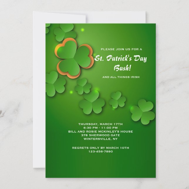 Shamrock Flurry Invitation (Front)