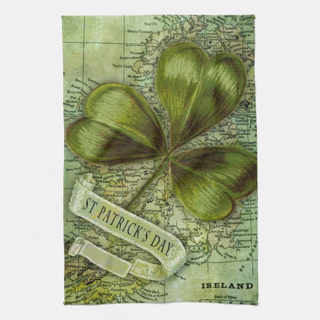 Shamrock for Ireland Tea Towel (Vertical)