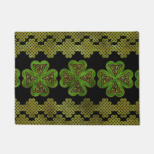 Shamrock Four-leaf clover with Triquetra Doormat