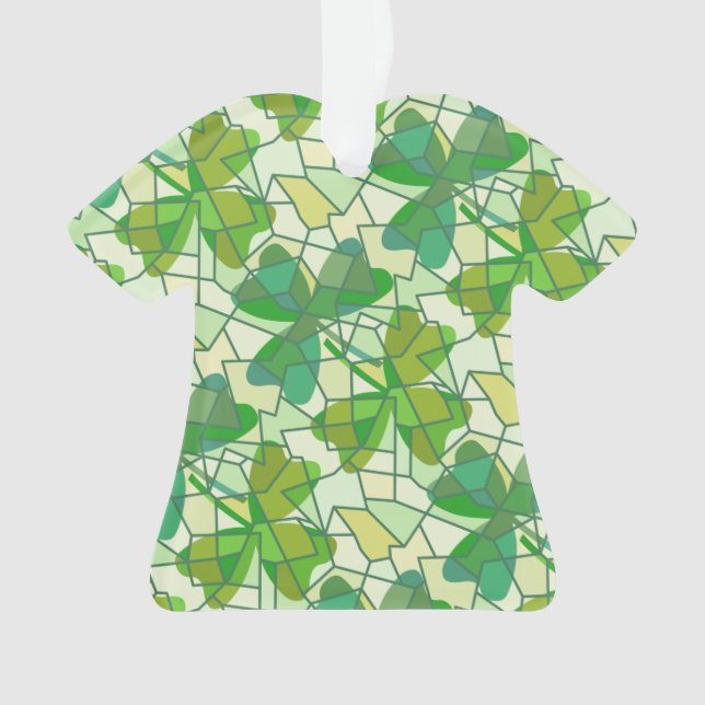 Shamrock Fragments Ceramic Ornament (Front)