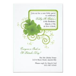 Shamrock Birthday Invitations 8