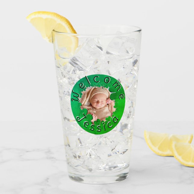 Shamrock Framed Photo Glass Cup (Front Ice)