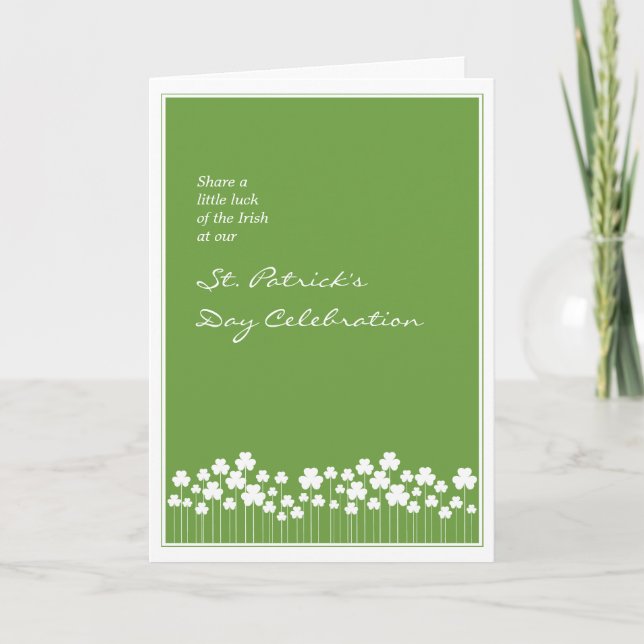 Shamrock Garden St Patricks Day Card (Front)