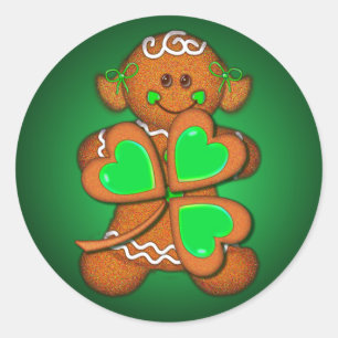 SHAMROCK GIRL by SHARON SHARPE Classic Round Sticker