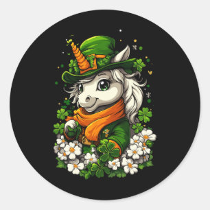 Shamrock Girls Boys Kids Leprechaun St Patricks Da Classic Round Sticker