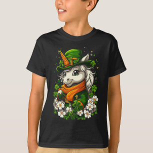 Shamrock Girls Boys Kids Leprechaun St Patricks Da T-Shirt