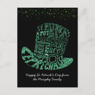 Shamrock Glitter Leprechaun   St. Patrick's Day Postcard