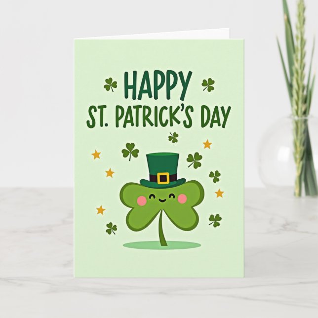 Shamrock Glitter Texture Card (Front)