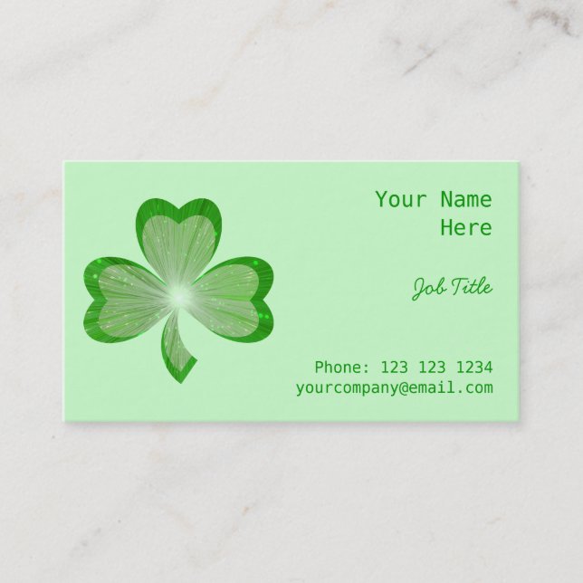 Shamrock Green business card side (Front)
