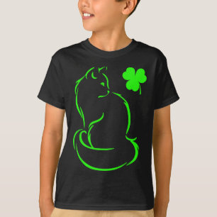 Shamrock Green Cat St Patricks Day Cat Lovers Cat T-Shirt