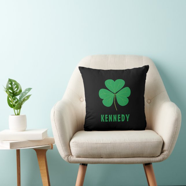 Shamrock Green Clover Ireland Celtic Irish Name Cushion (Chair)