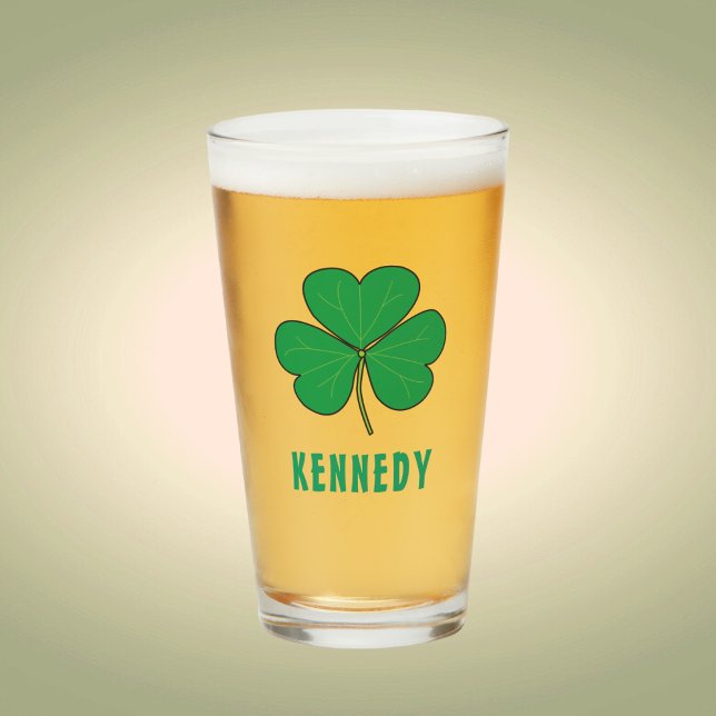 Shamrock Green Clover Ireland Celtic Irish Name Glass (Creator Uploaded)
