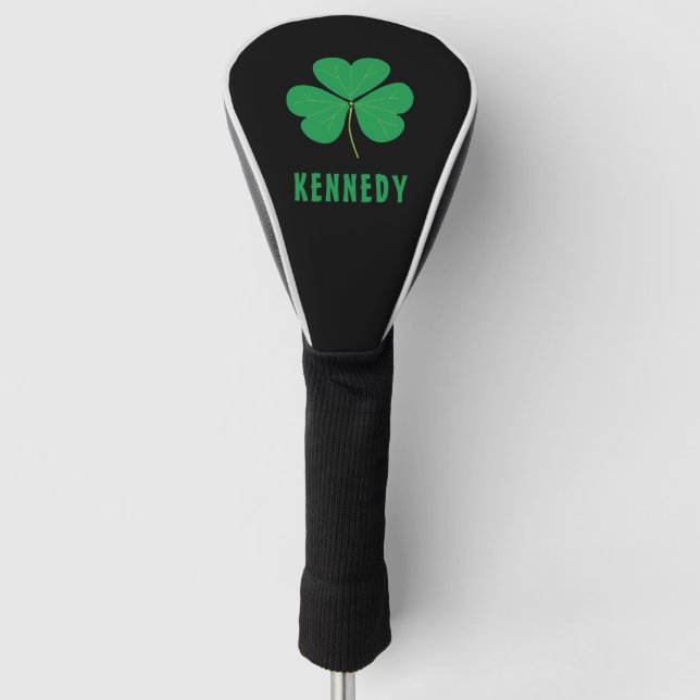 Shamrock Green Clover Ireland Celtic Irish Name Golf Head Cover (Front)