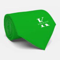 Shamrock Green Elegant Monogram + Name