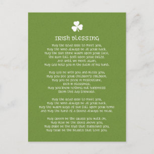 Shamrock Green Irish Blessing Postcard
