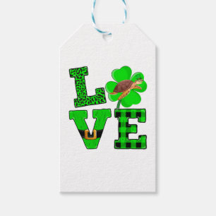Shamrock Green Plaid Love Sea Turtle St Patrick'S Gift Tags