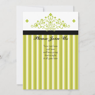 Shamrock Green Scrollwork FIligree Invitation